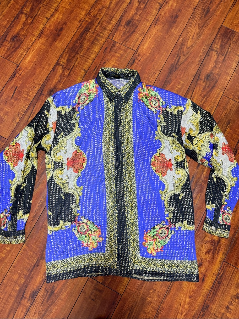 Vtg ceta dolce silk long sleeve shirt size large